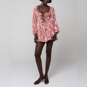 Resa Lyla Mini Dress Magnolia Floral Red White NWT Small